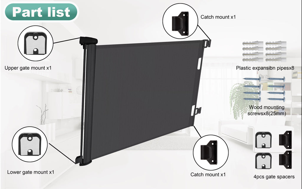 Black Mesh Baby Gate and Dog Gate O97119