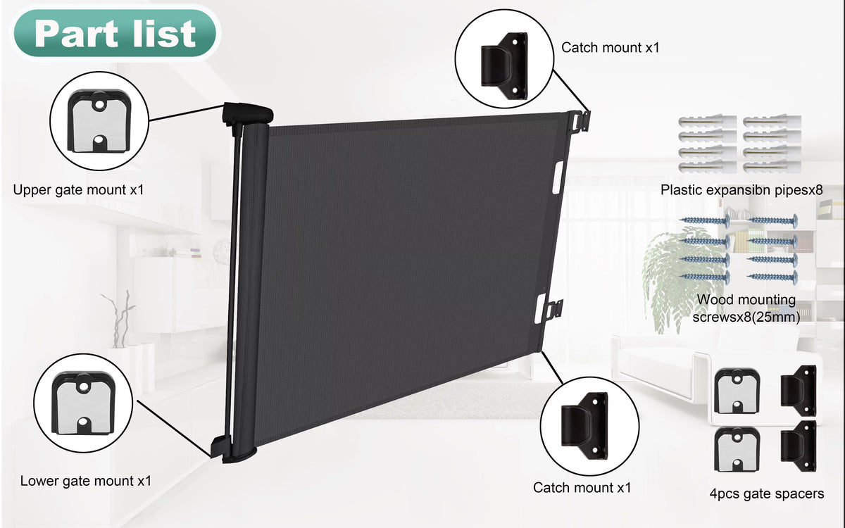 Black Mesh Baby Gate and Dog Gate O97119