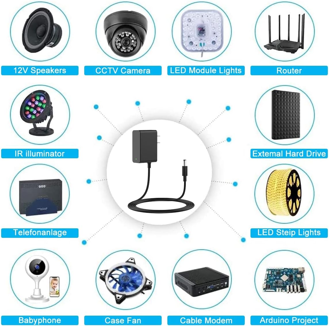 12V External Hard Drive Power Cable C3650