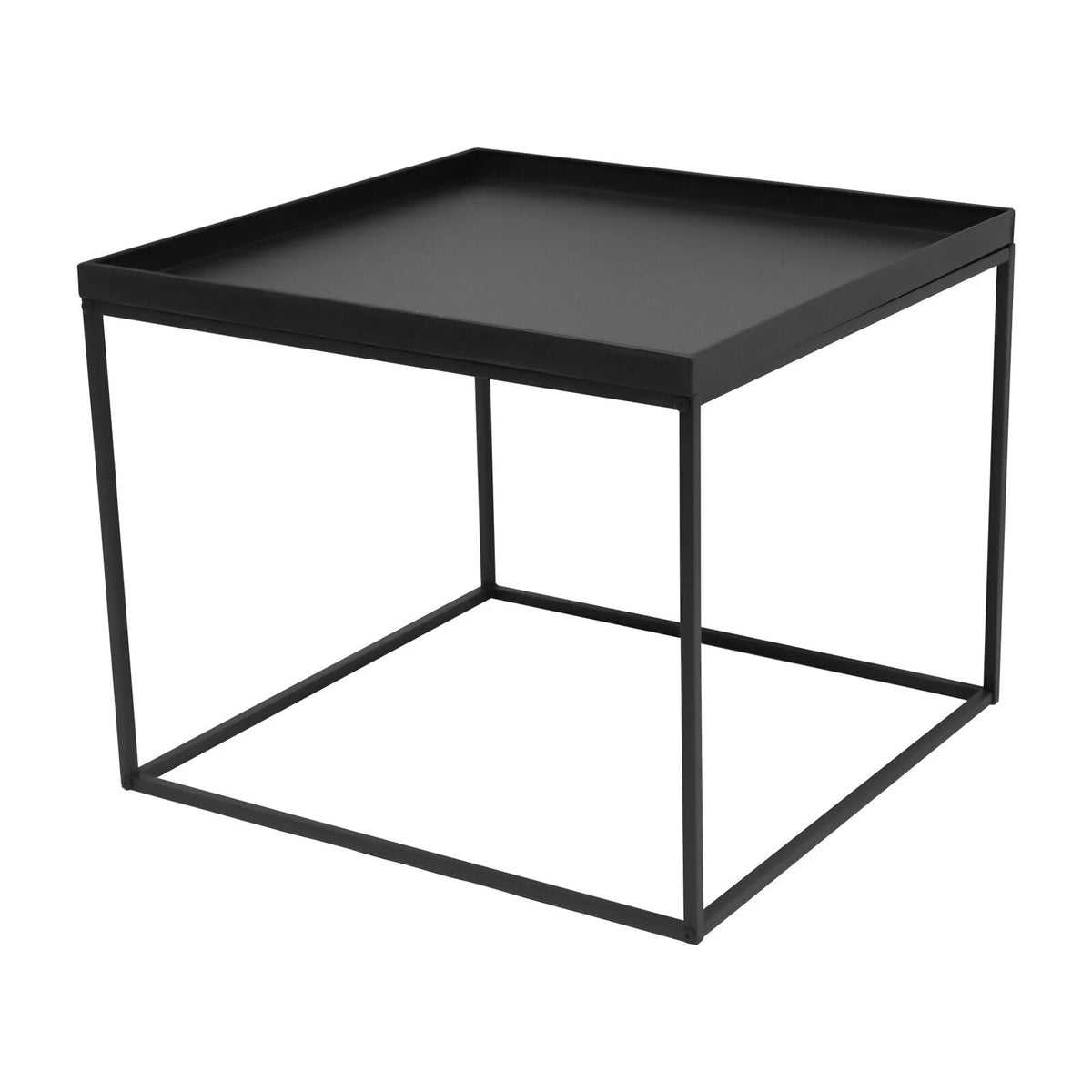 24" Square Steel Side Table Black R747454
