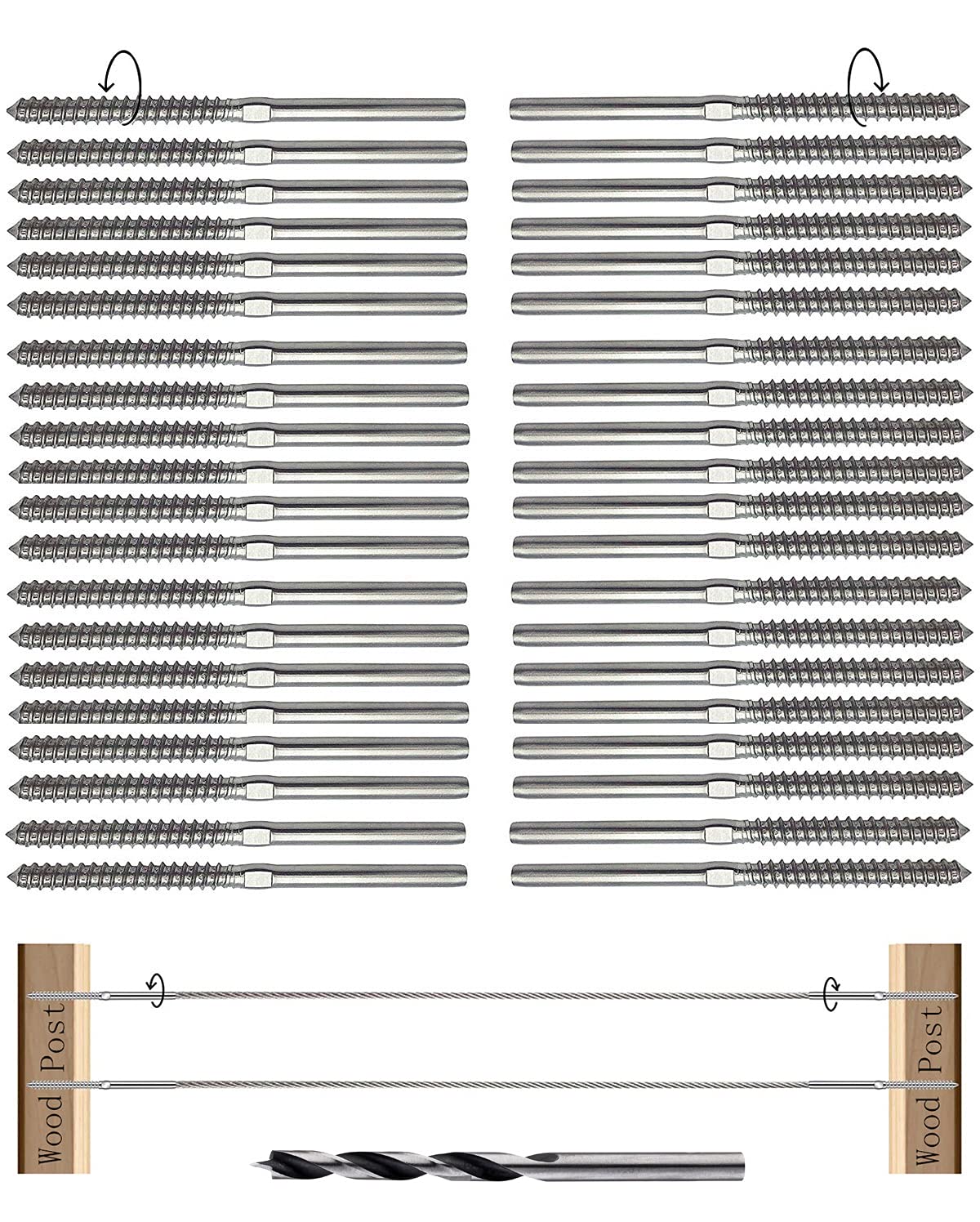 1/8 Cable Railing Hardware Stainless Steel 316 Pack of 2 I51680