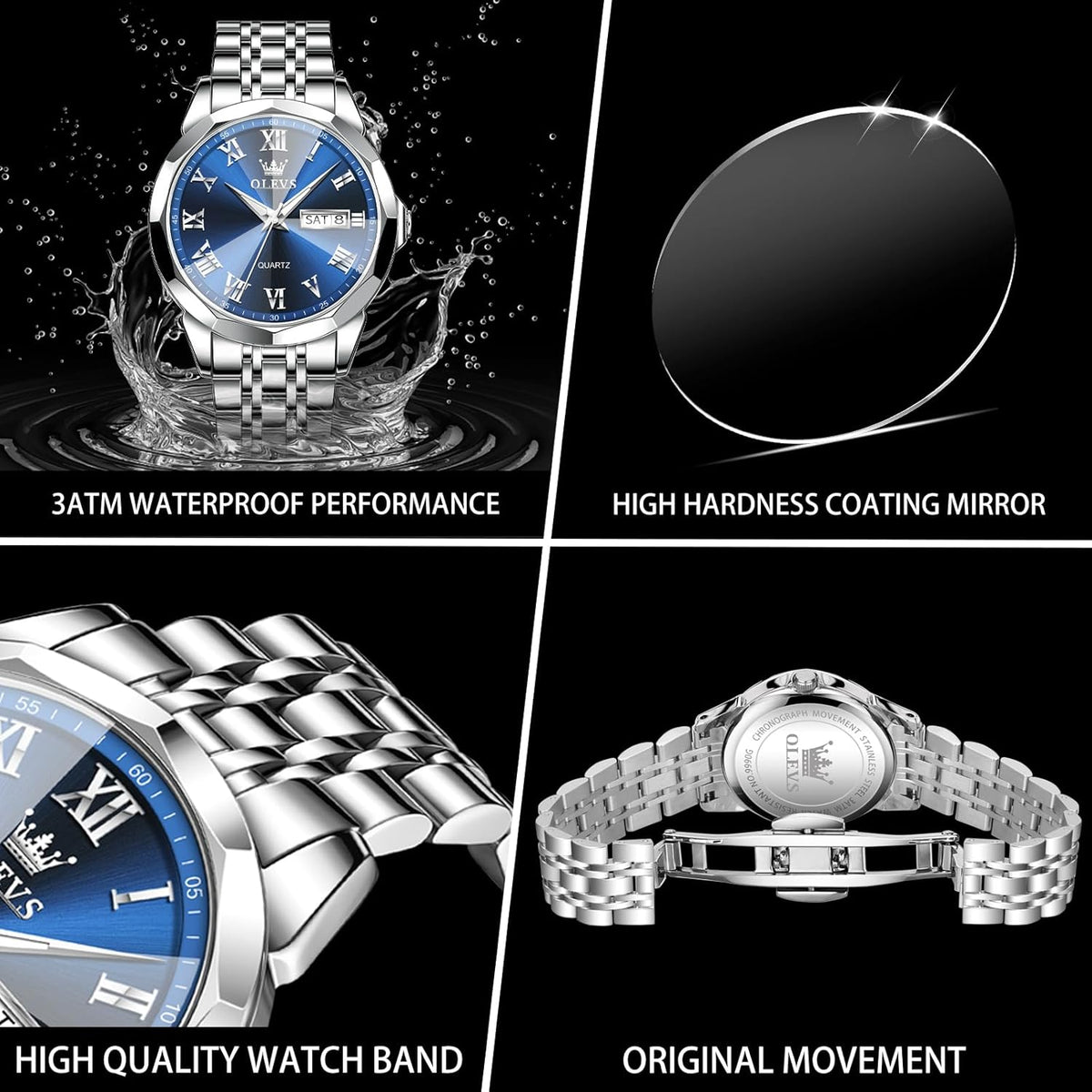 Stainless Steel Quartz Men Watch with Date O644145