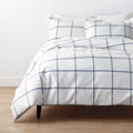 Navy Yarn-Dyed Cotton Percale Twin Duvet Cover E5712
