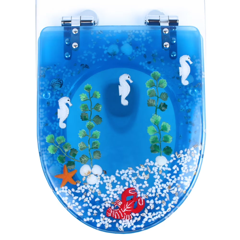 Elongated Resin Toilet Seat with Silent Close Hinges L70820