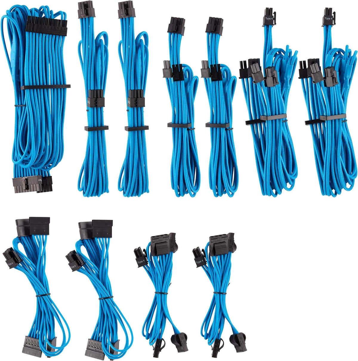 Blue Individually Sleeved PSU Cables Pro Kit Q288