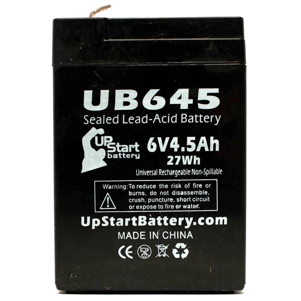 2x Pack 6V 4.5Ah Sealed Lead Acid Battery with F1 to F2 Terminal Adapters W841221