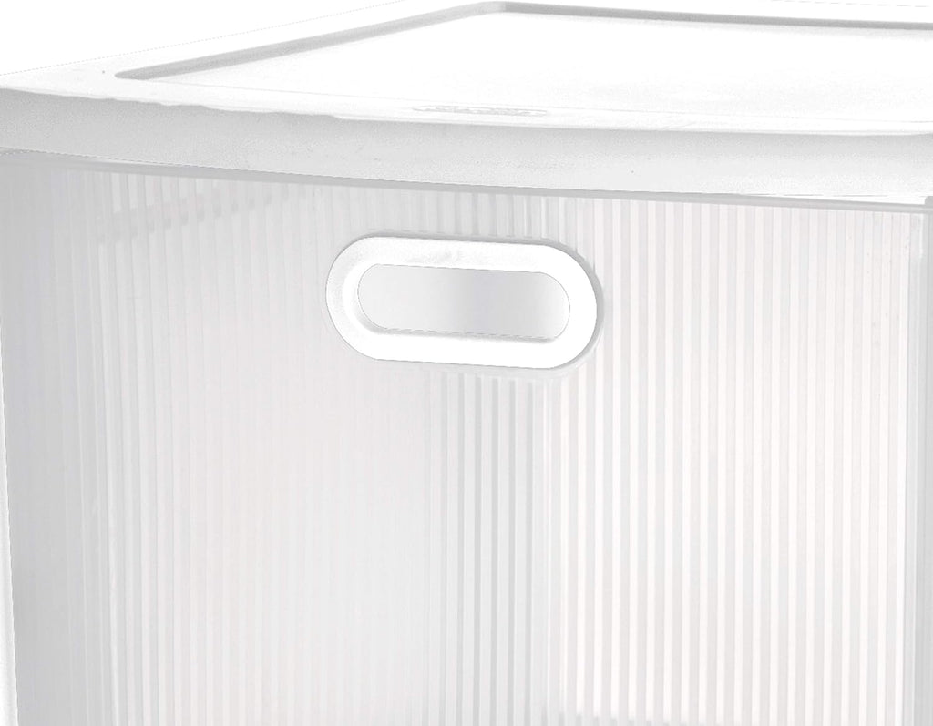 White 2 Drawer Cart with Clear Drawers and Black Casters, 2-Pack C897992