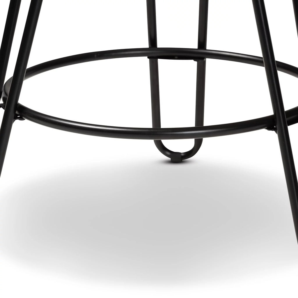 Walnut Finished Wood and Black Metal 3-Piece Adjustable Bar Set A95766