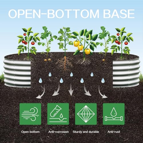 Galvanized Raised Garden Bed Dark Grey Z5423