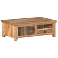 Coffee Table with Door and 2 Storage Drawers Reclaimed Wood Y663