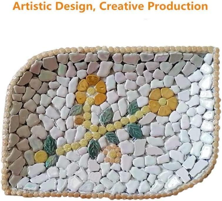 1.1 LB White Iridescent Flower Ceramic Mosaic Tiles I1434