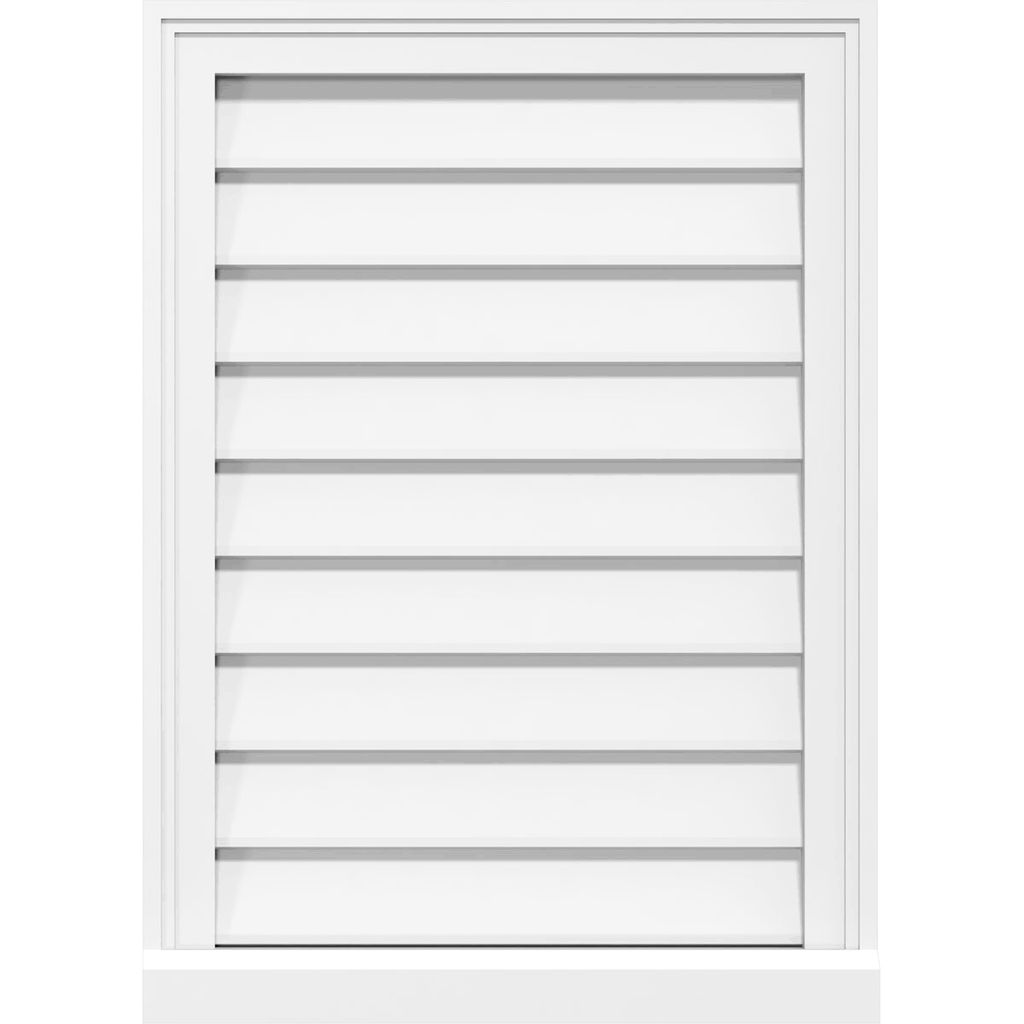 30x22W x 42x22H Vertical Surface Mount PVC Gable Vent with Brickmould U77010