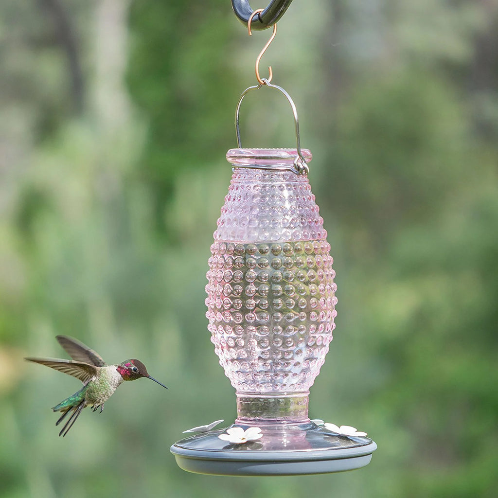 Vintage Glass Hummingbird Feeder M5003