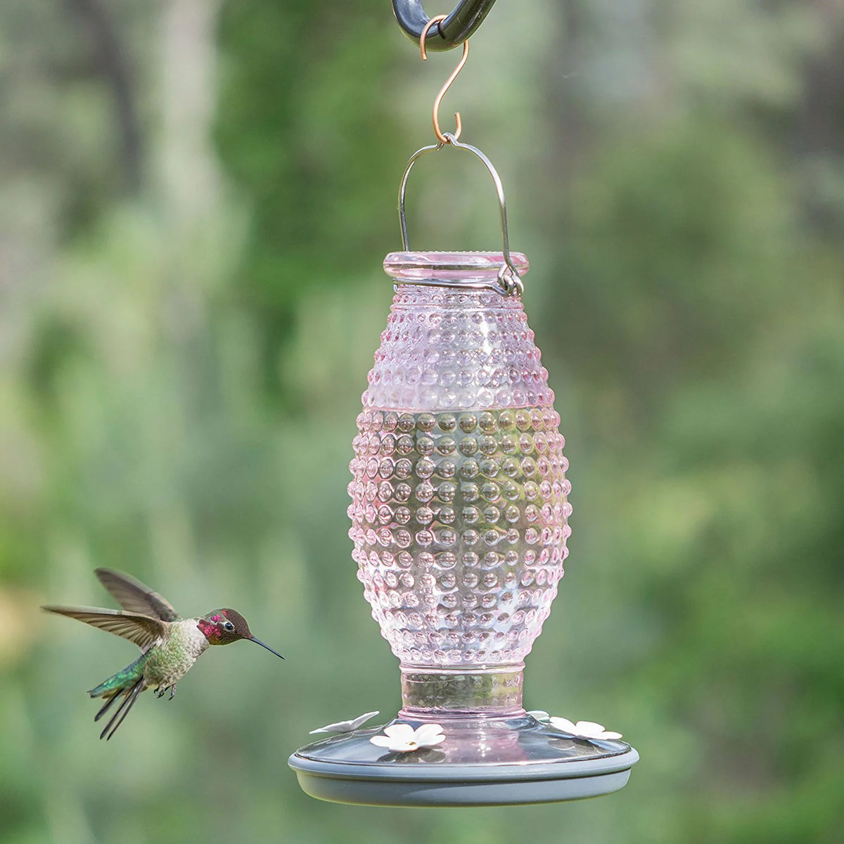 Vintage Glass Hummingbird Feeder M5003