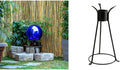 10" Blue Outdoor Glass Gazing Globe with Black Iron Stand Q648364
