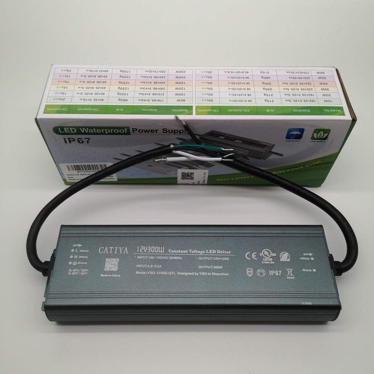 12V 300W LED Driver Transformer, IP67 Waterproof, Pack of 2 R293226