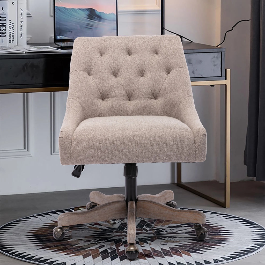 Swivel Home Office Desk Chair with Silver Foot Base O278