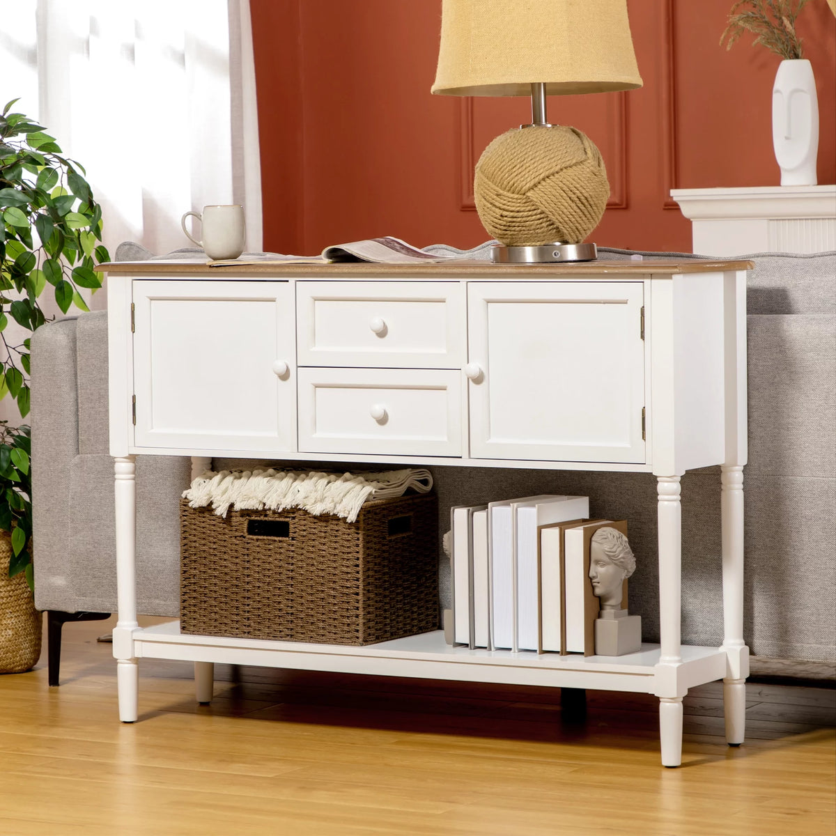 White Console Table with 2 Drawers M530