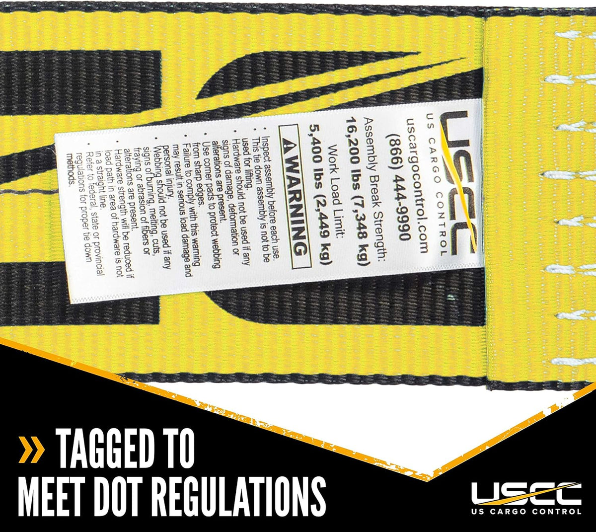 Yellow Ratchet Strap with Flat Hooks 2 Pack P695