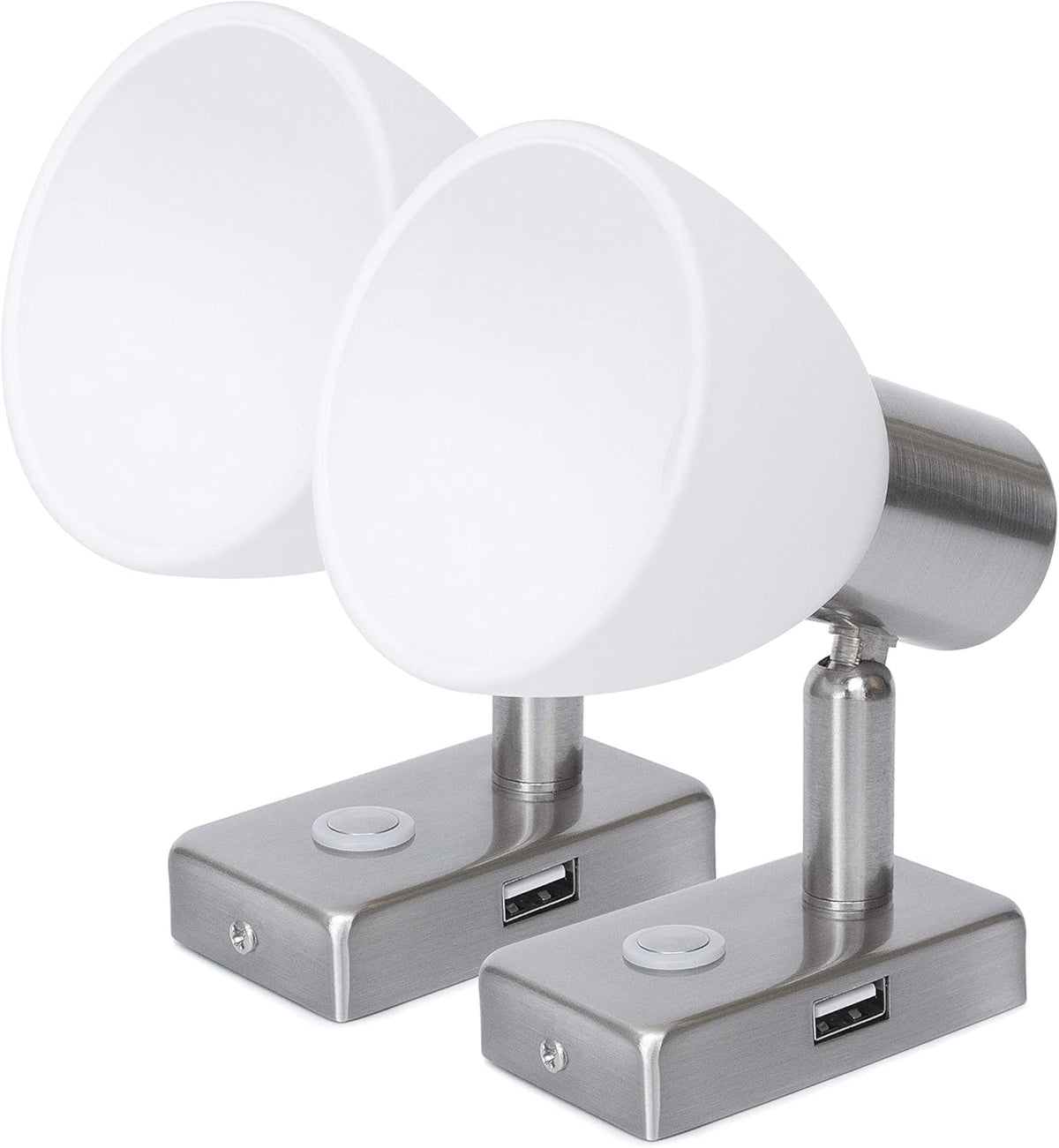 12V LED Reading Light with USB Port Dimmable Two Pack F8194