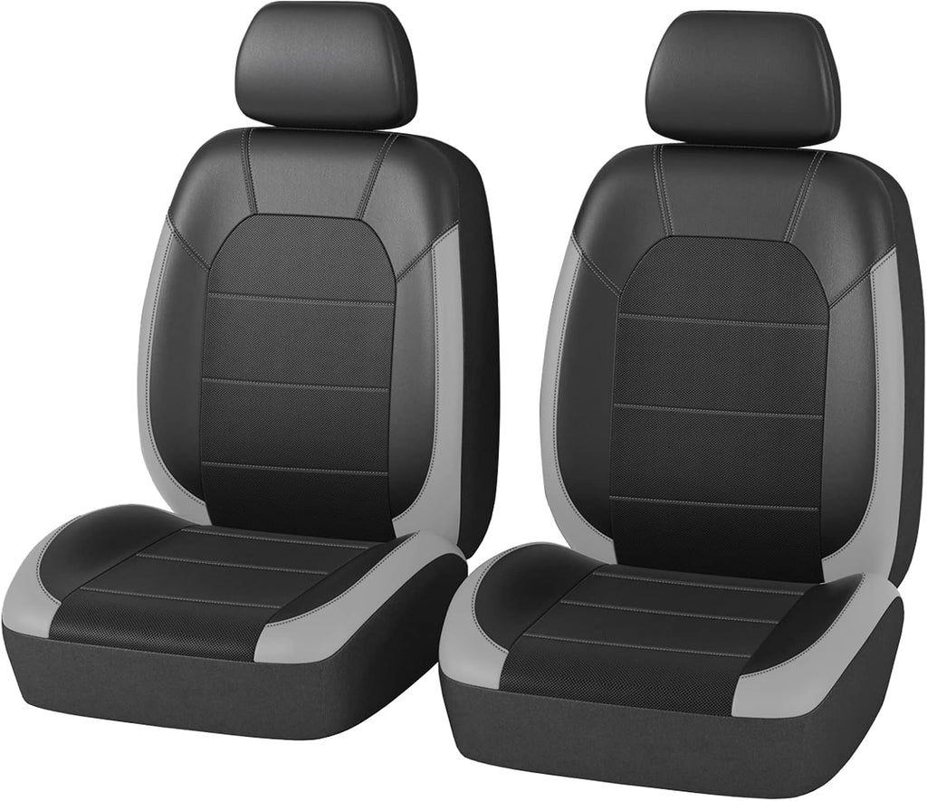 Leather and 3D Air Mesh Car Seat Covers, 11PC, Black J959