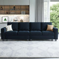 Blue Velvet Modular 4 Seat Sofa Couch Sectional W733452