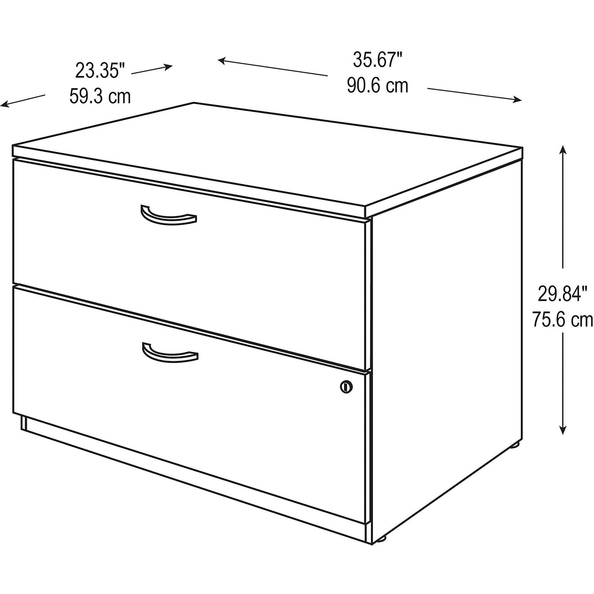 2 Drawer Mahogany Lateral File Cabinet Q94269