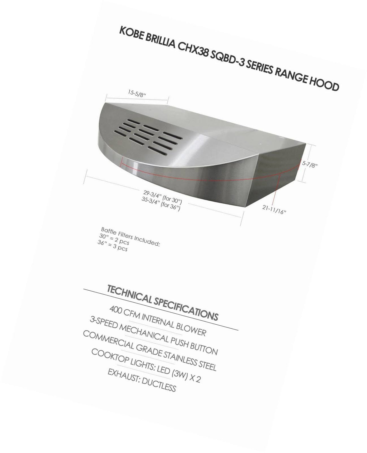 30 in. Under Cabinet Range Hood A199