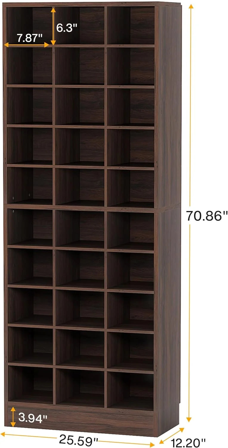 10-Tier Wooden Shoe Storage Cabinet with 30 Cubbies F782485