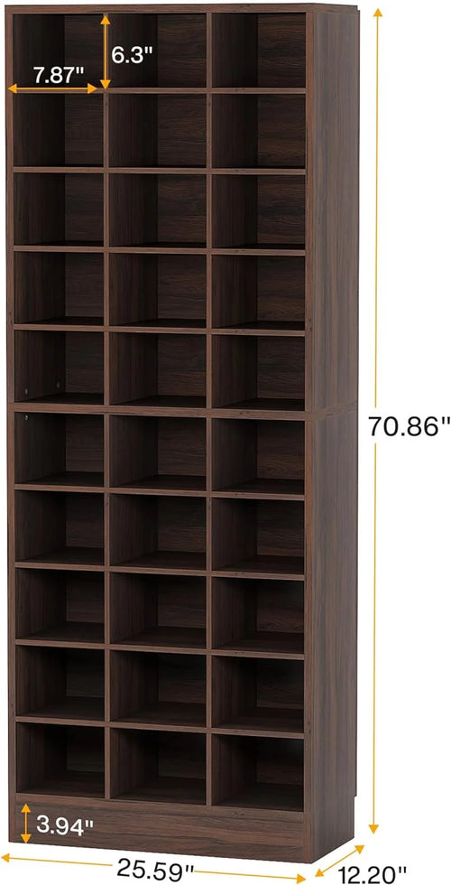10-Tier Wooden Shoe Storage Cabinet with 30 Cubbies F782485