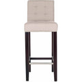 Beige Tufted Bar Stool with Footrest F300810