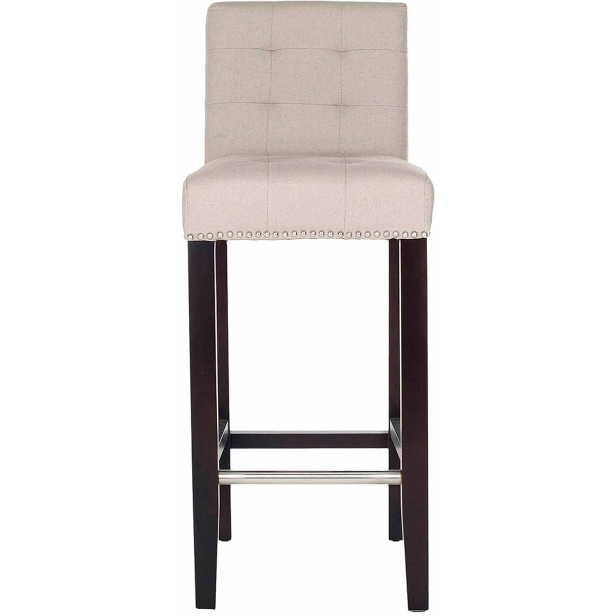 Beige Tufted Bar Stool with Footrest F300810