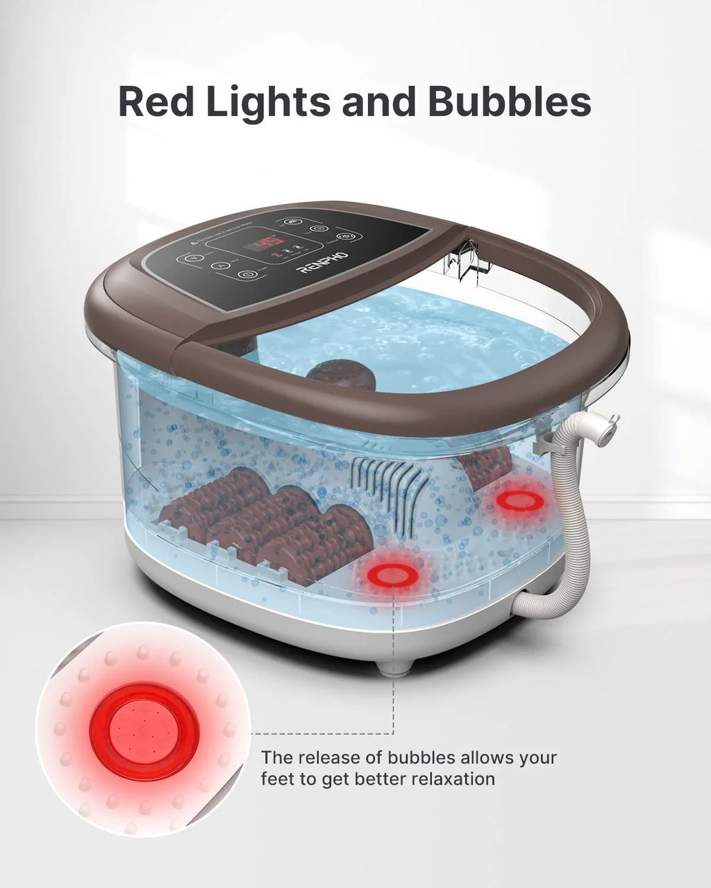 Foot Spa Bath Massager with Heat Bubbles Massage & Jets O4611