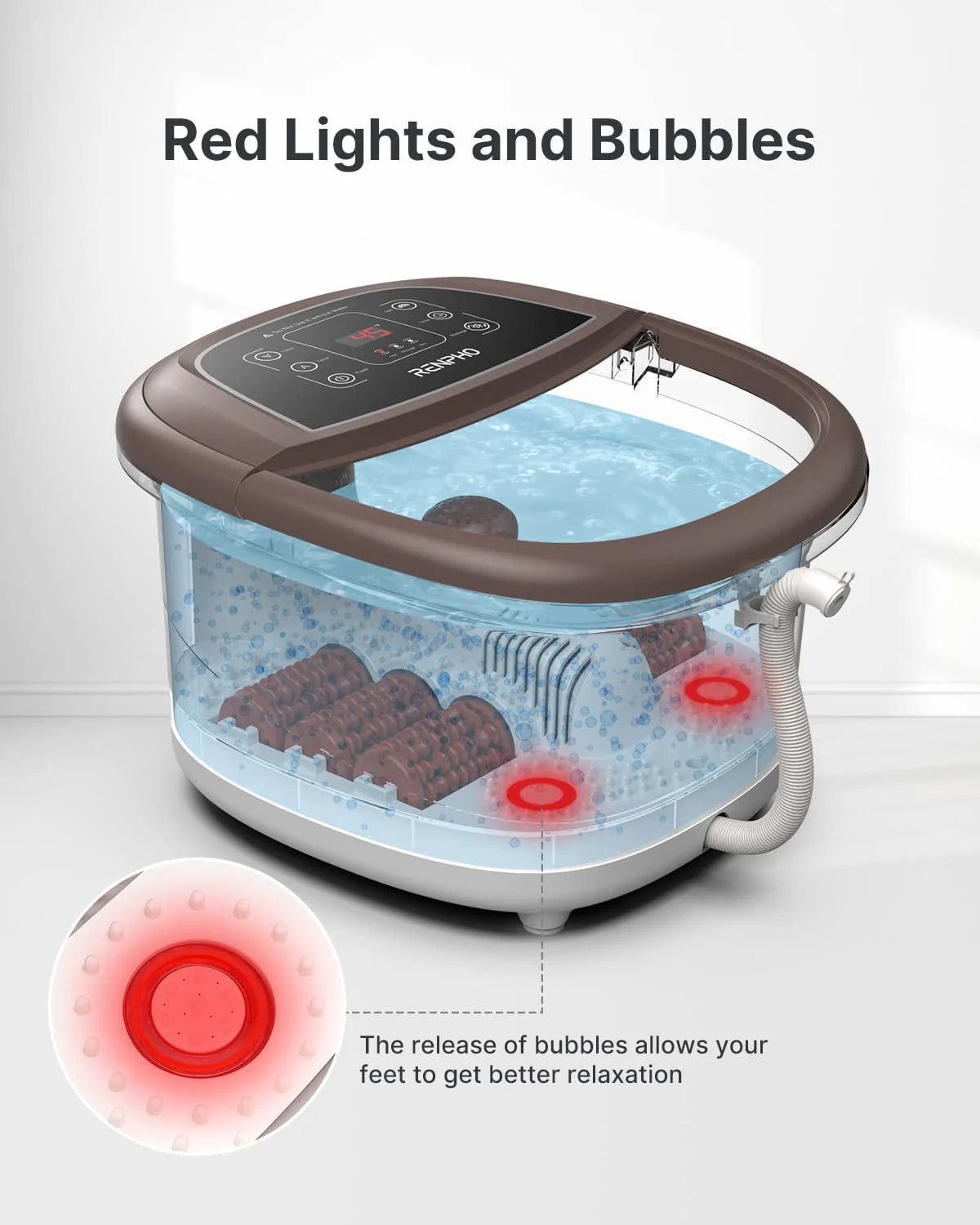 Foot Spa Bath Massager with Heat Bubbles Massage & Jets O4611