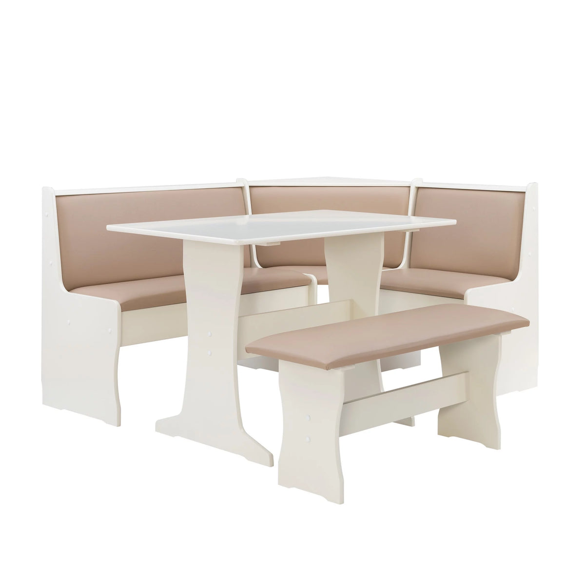Tan Dining Table and Bench Set with Storage H53872