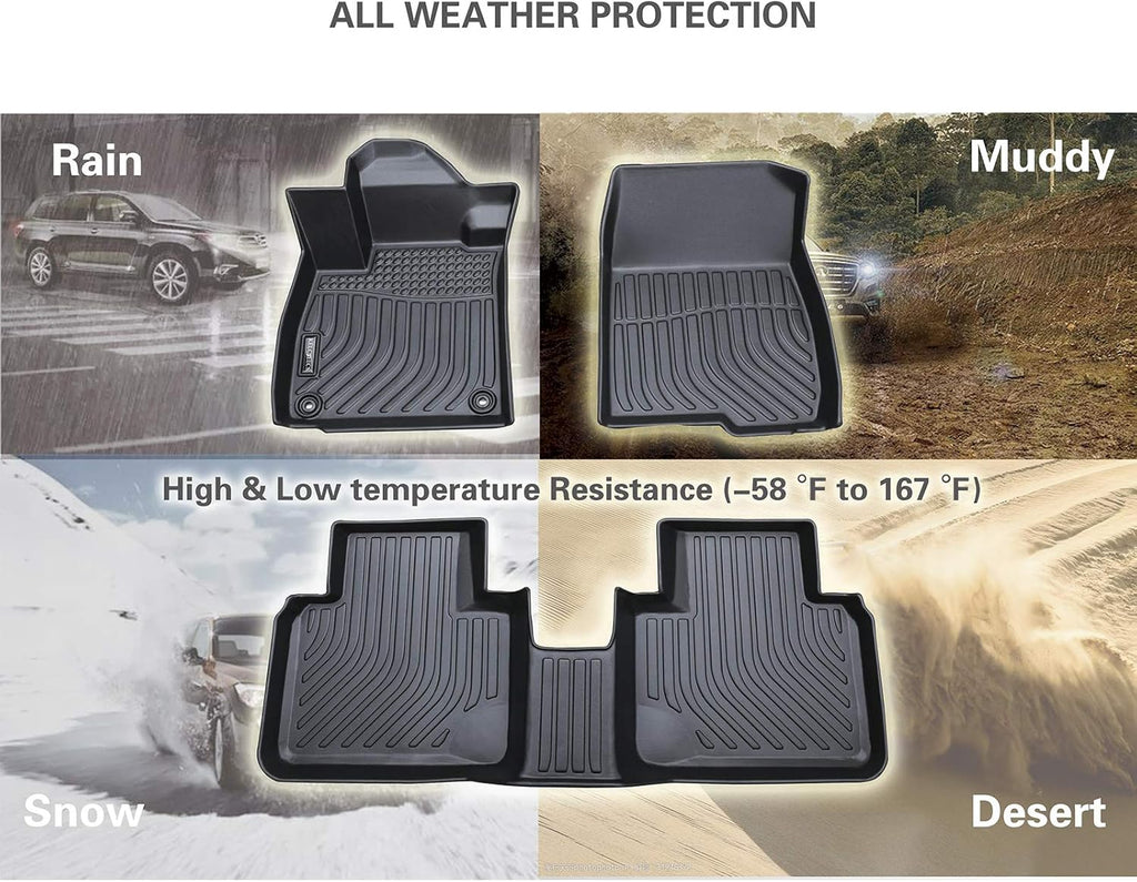 Black Waterproof Heavy Duty Car Floor Mats Full Set T446