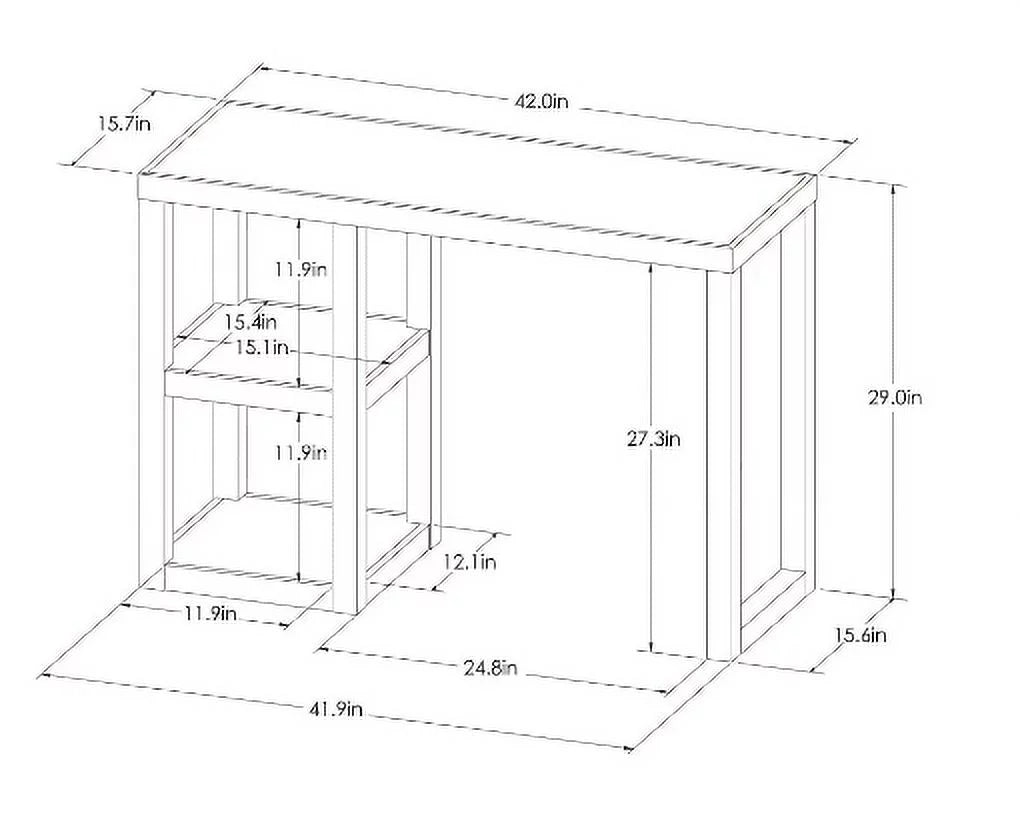 White Wood Writing Desk with Storage Q39896