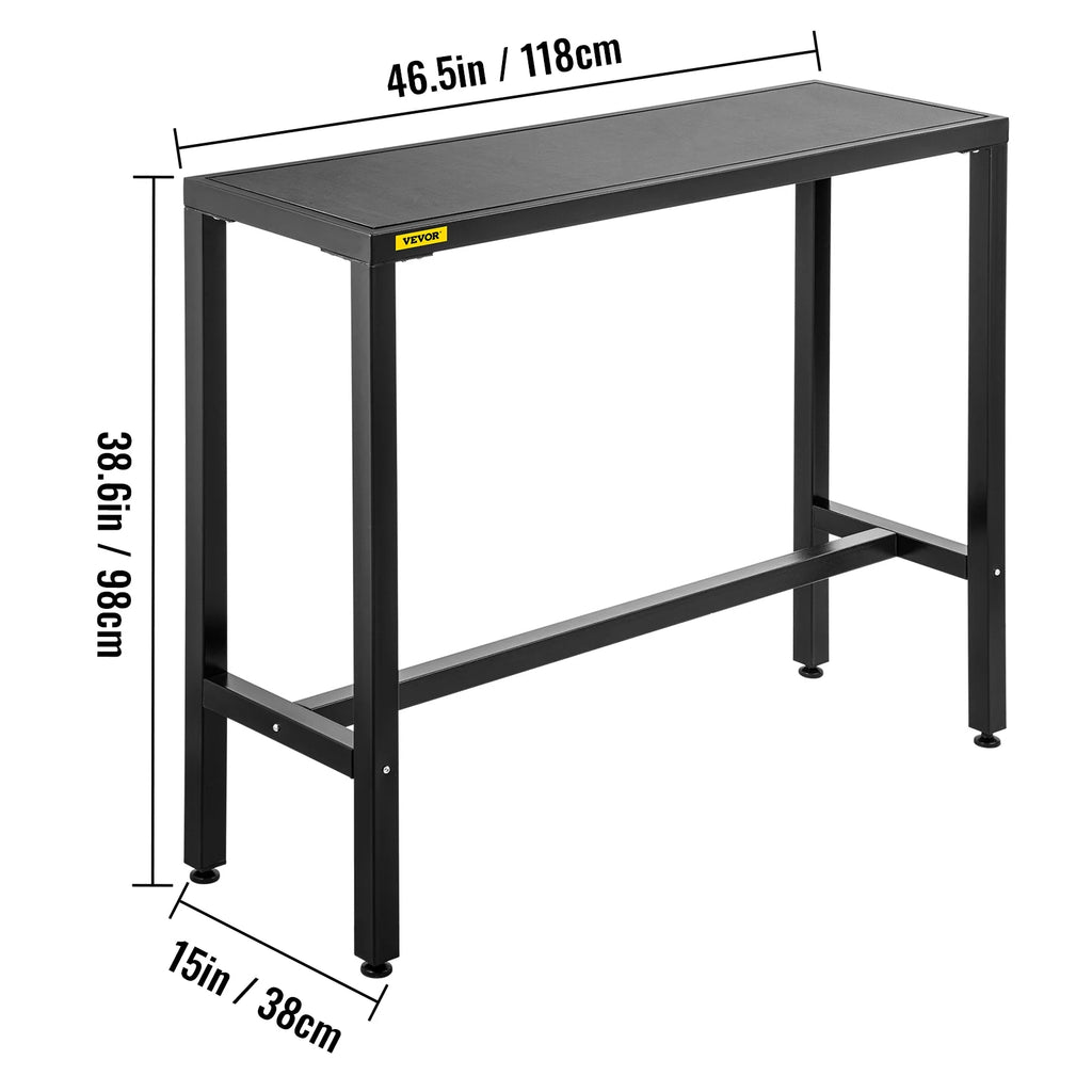 Narrow Rectangular Bar Height Outdoor Table with Adjustable Feet F709262