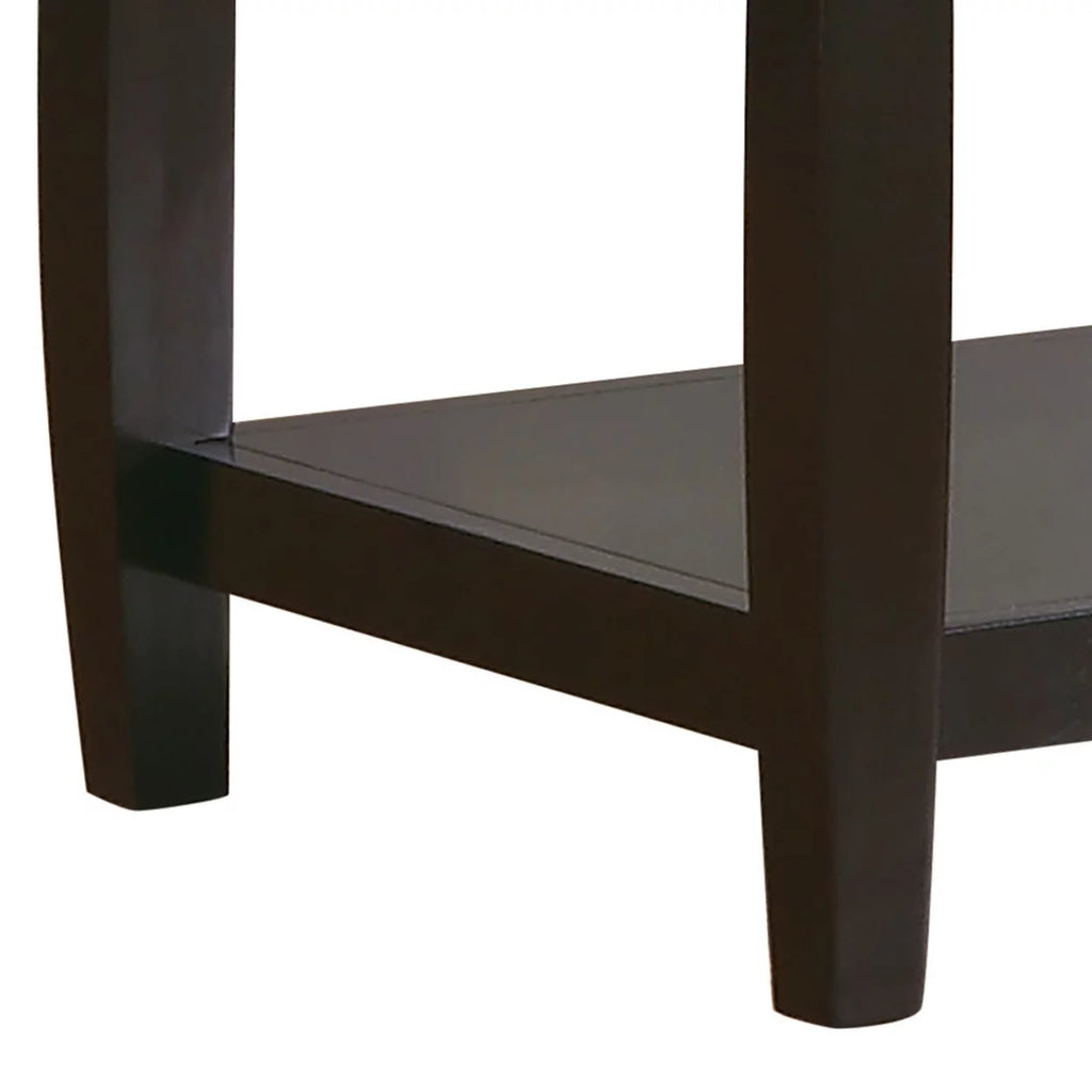 Square End Table with Bottom Shelf Espresso I67209