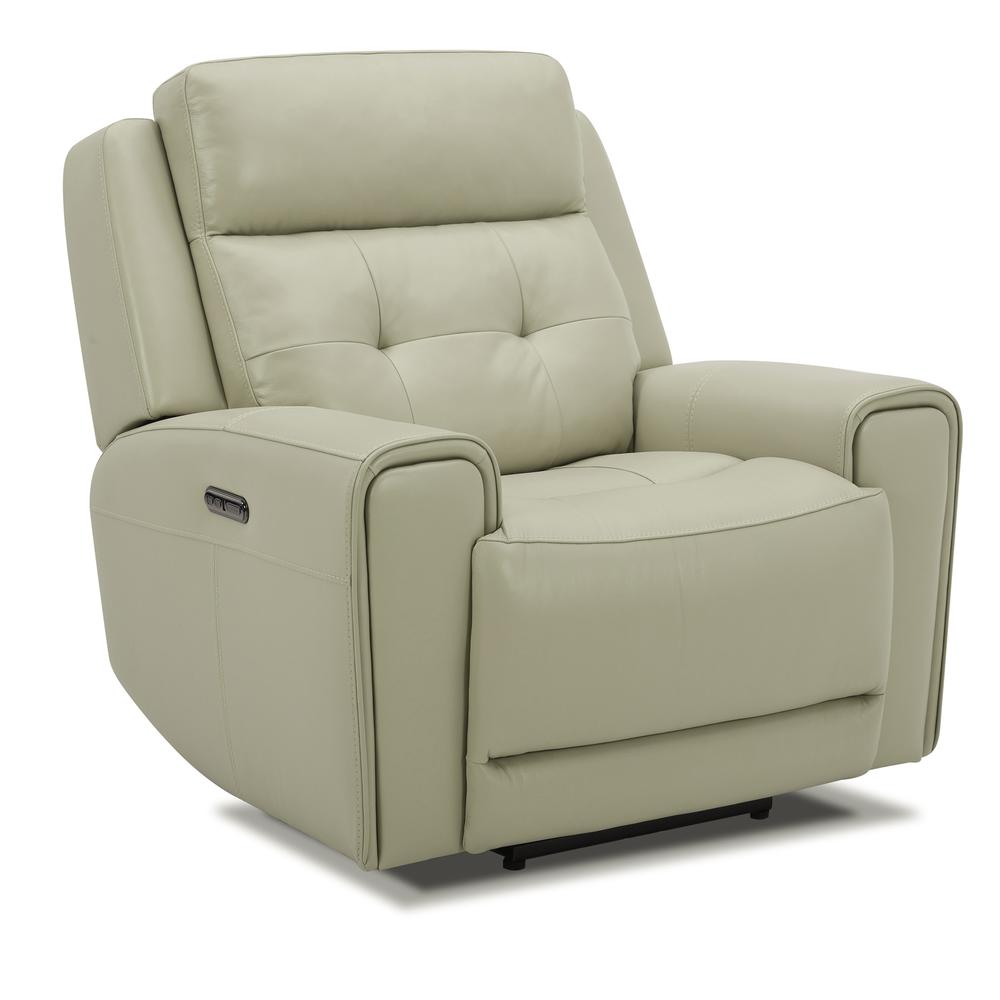 Off White Leather Power Recliner L707851