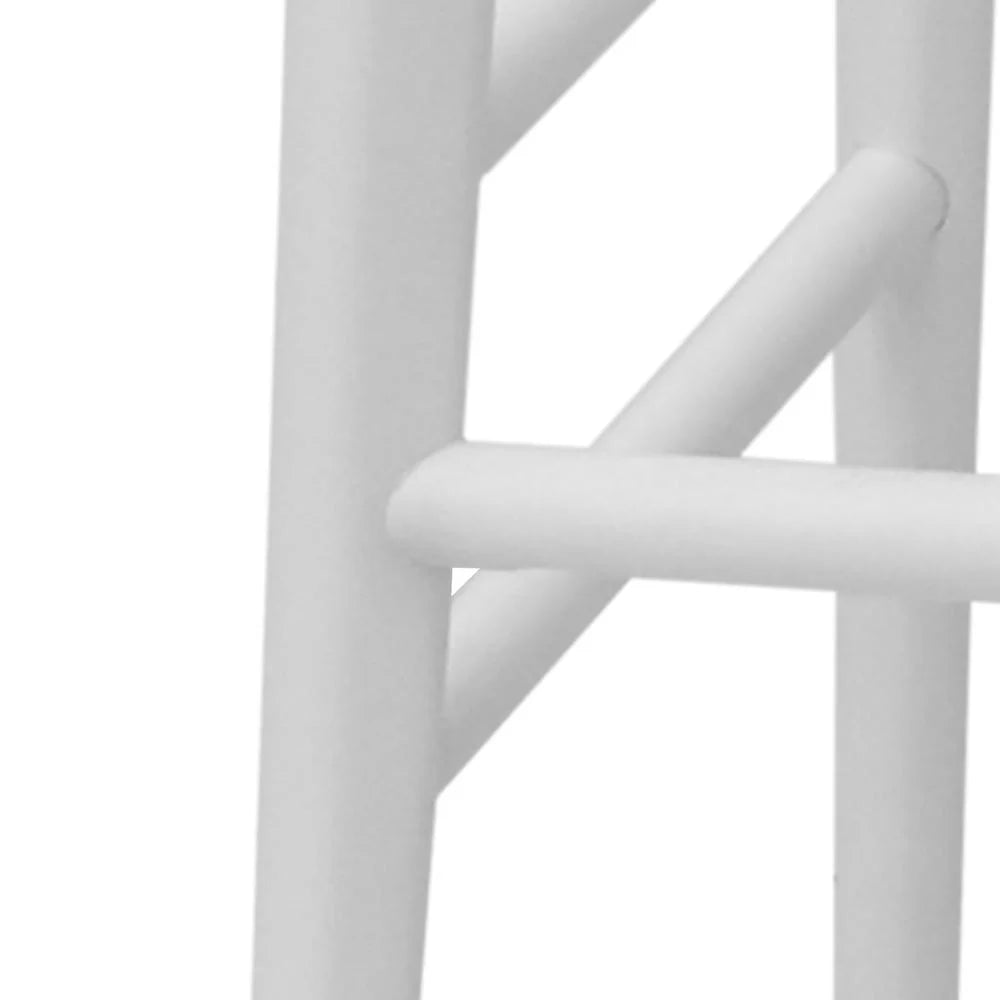 White Solid Acacia Wood Counter Stool B44532