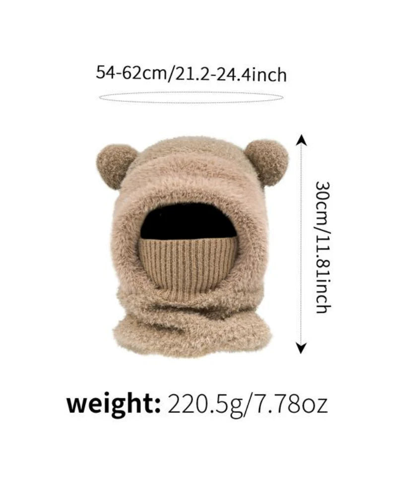 Windproof Thermal Hat with Bear Ears I417534