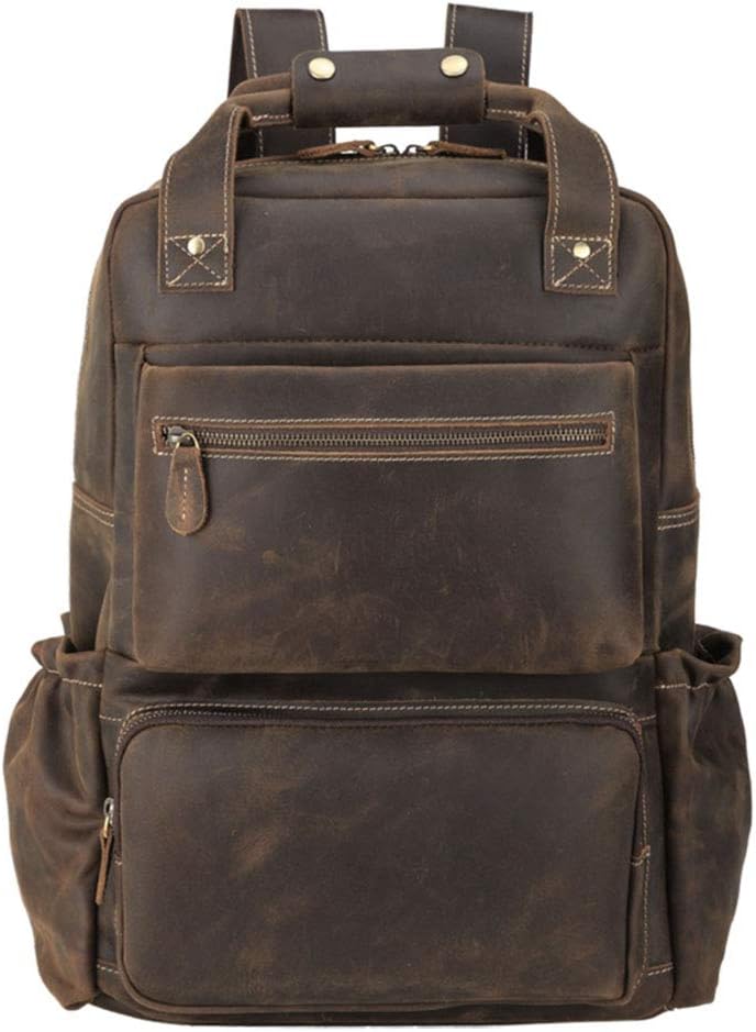 Brown Leather 17 Inch Laptop Backpack X207094