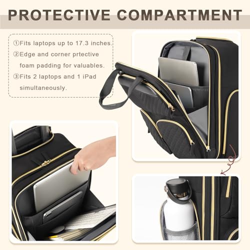Black Gold Carry On Rolling Suitcase F7838