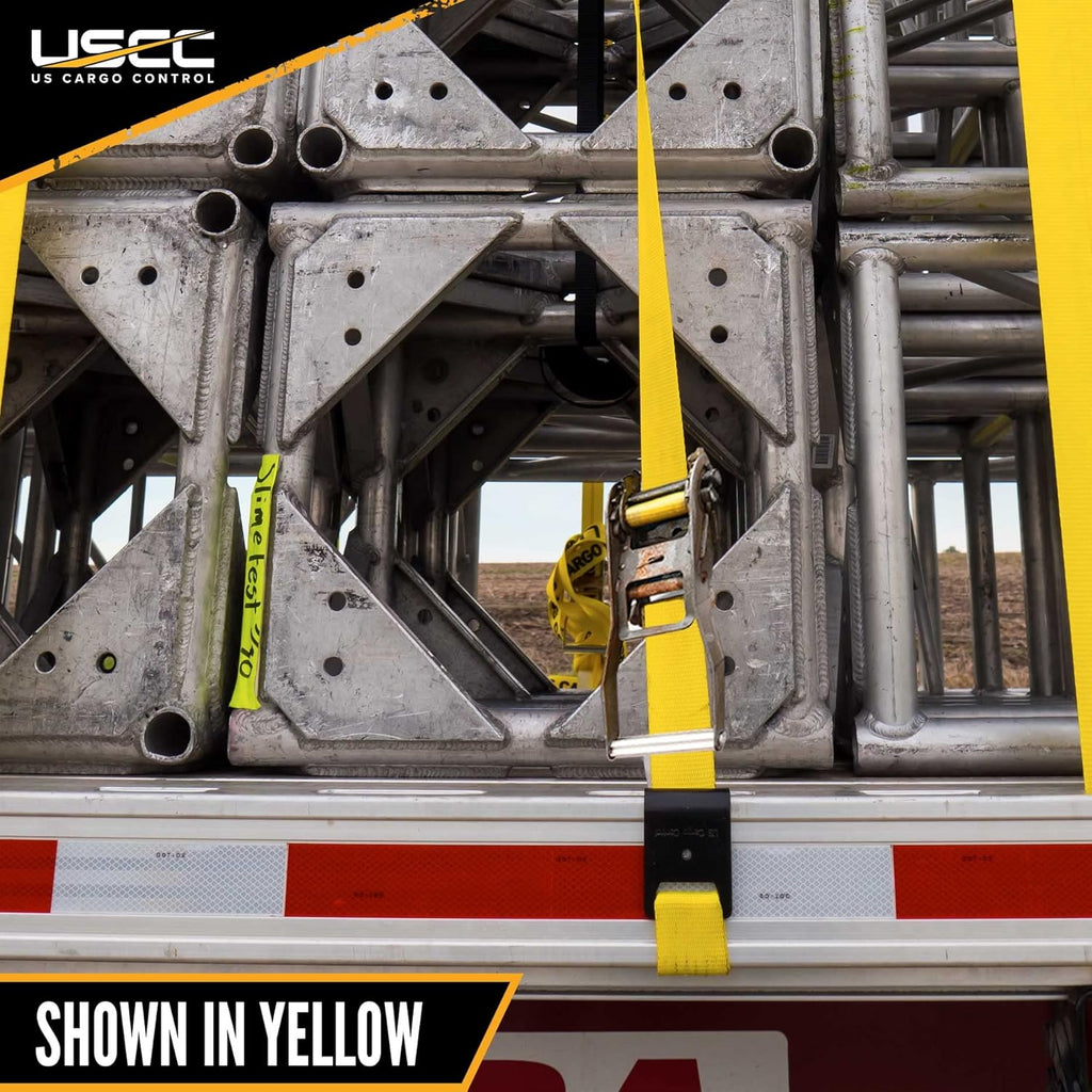 Yellow Ratchet Strap with Flat Hooks 2 Pack P695