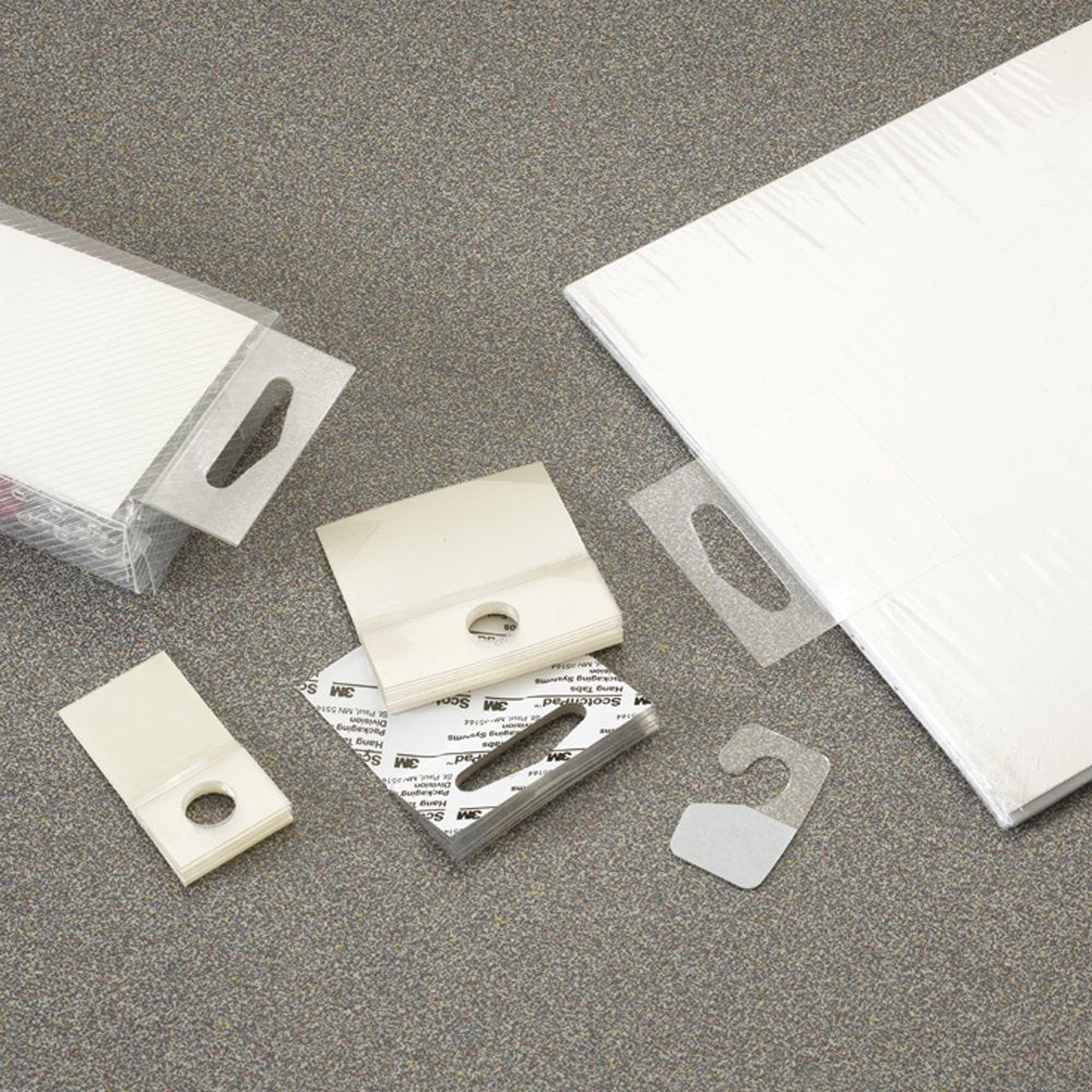 Clear 2 in x 2 in Hang Tabs, 500 per case K258