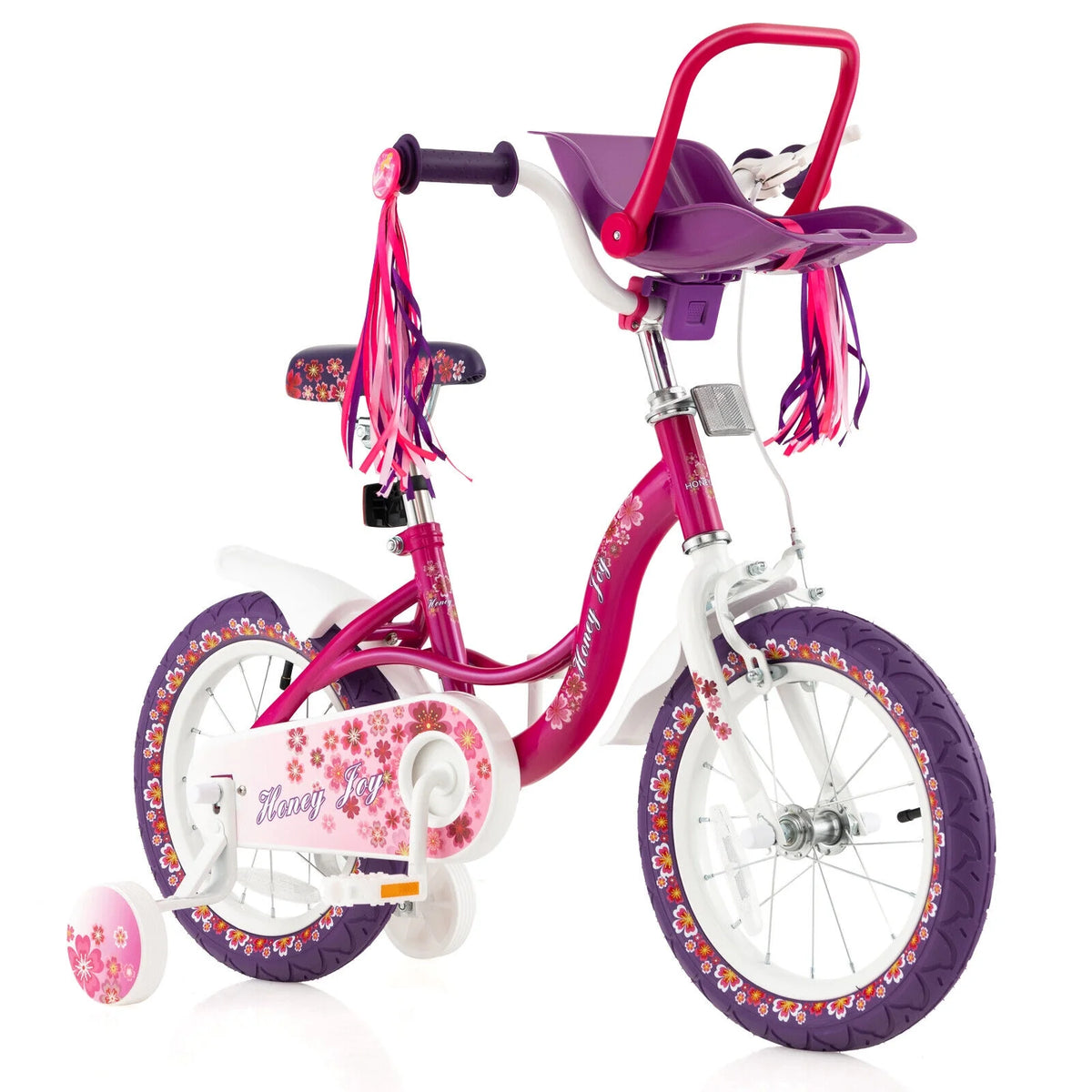Pink & Purple 16 Kids Bike with Training Wheels R94142