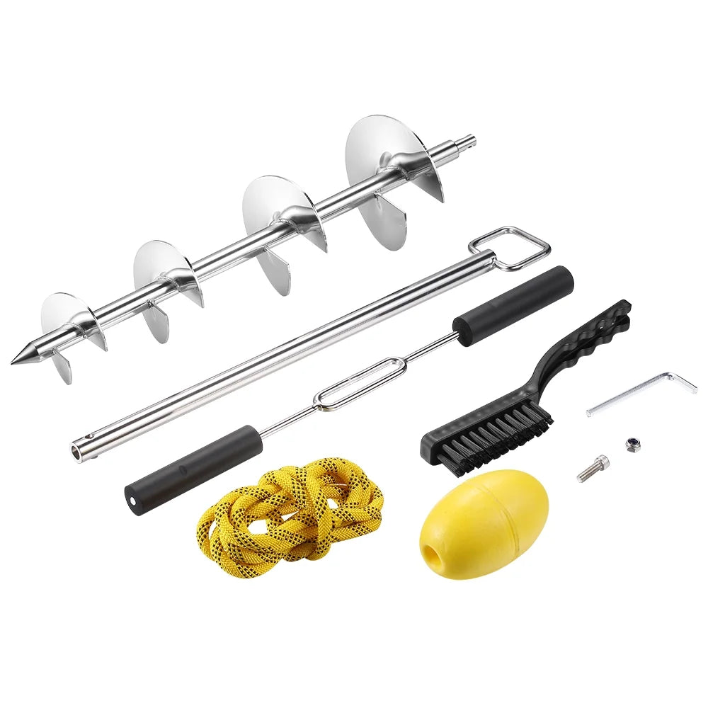 34in 316 Stainless Steel Marine Sand Anchor with Cable and Cleaning Brush Q450055