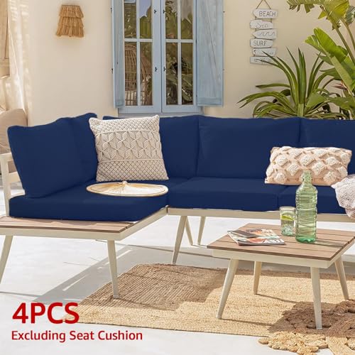 Navy Blue 23.6x23.6x3.9 Patio Cushion Covers K31042