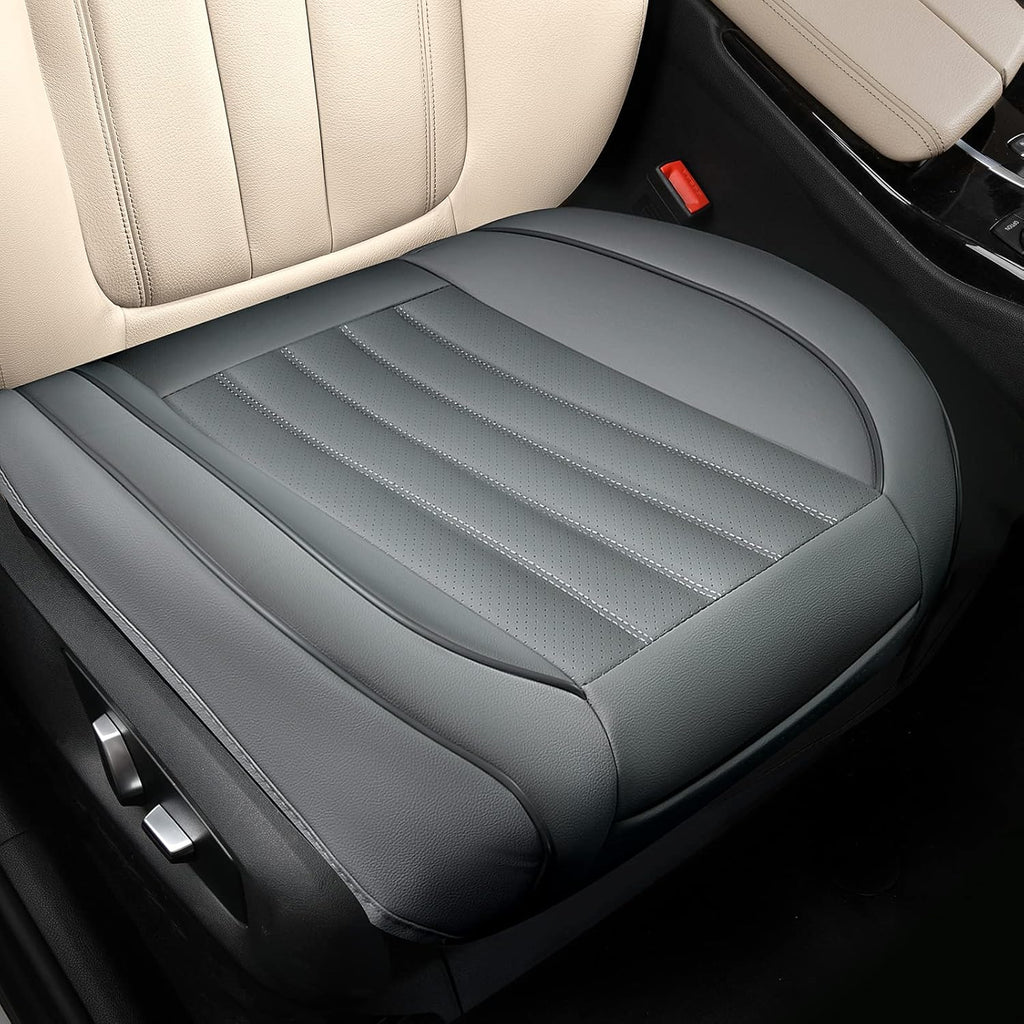 2pc Black-Red Line Leather Car Seat Covers W97563